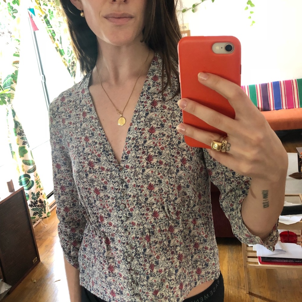 Madewell Shadowpetal Silk Top